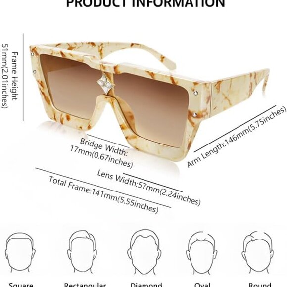 Oversized Square Sunglasses Womens Mens Sunglasses main image 6